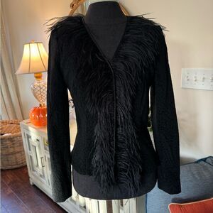 Rickie Freeman Black Feather Blazer (Size 6)